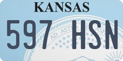 KS license plate 597HSN
