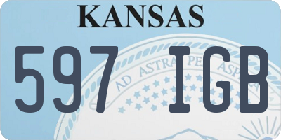 KS license plate 597IGB
