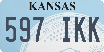 KS license plate 597IKK