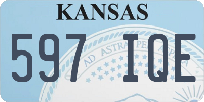 KS license plate 597IQE