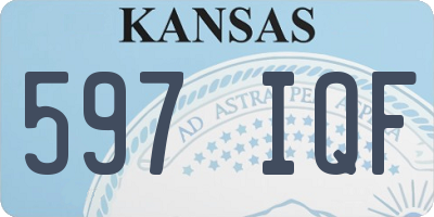 KS license plate 597IQF