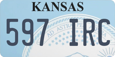 KS license plate 597IRC