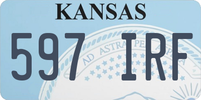 KS license plate 597IRF
