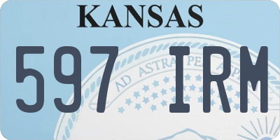 KS license plate 597IRM