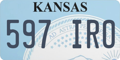 KS license plate 597IRO