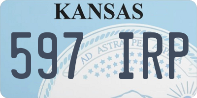 KS license plate 597IRP