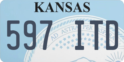 KS license plate 597ITD