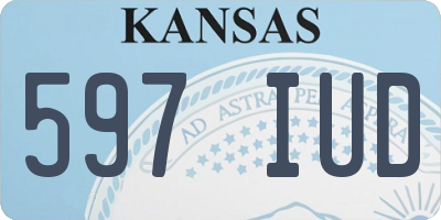 KS license plate 597IUD