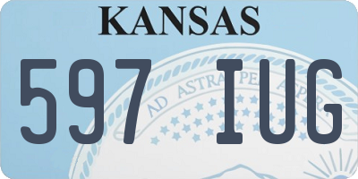 KS license plate 597IUG