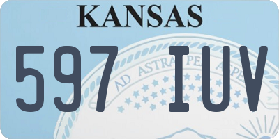 KS license plate 597IUV