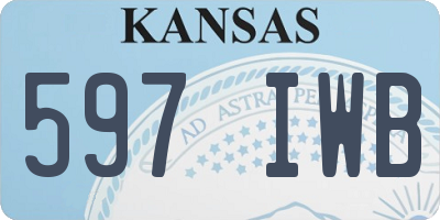 KS license plate 597IWB