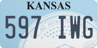 KS license plate 597IWG