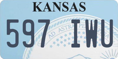 KS license plate 597IWU