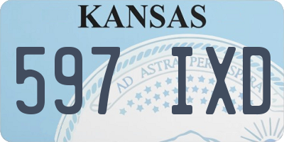 KS license plate 597IXD