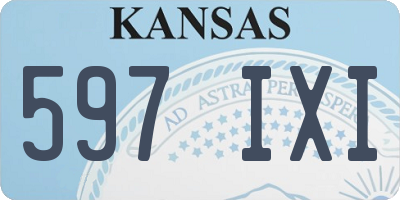 KS license plate 597IXI