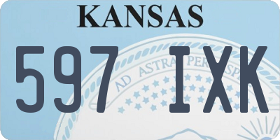 KS license plate 597IXK
