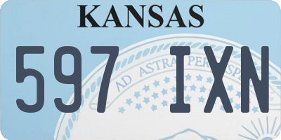 KS license plate 597IXN
