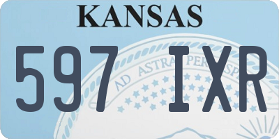 KS license plate 597IXR