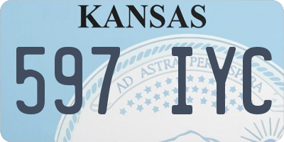 KS license plate 597IYC