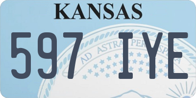 KS license plate 597IYE