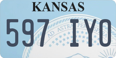 KS license plate 597IYO