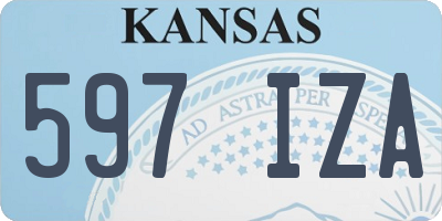 KS license plate 597IZA