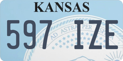 KS license plate 597IZE