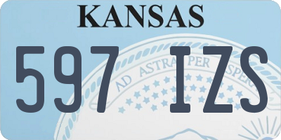KS license plate 597IZS