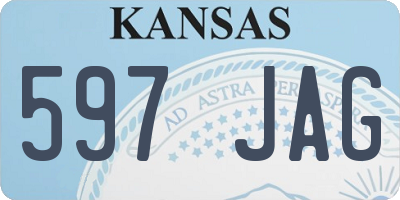 KS license plate 597JAG
