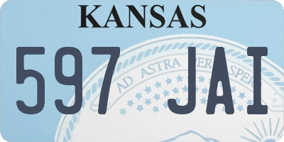 KS license plate 597JAI