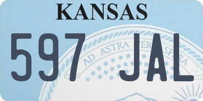 KS license plate 597JAL