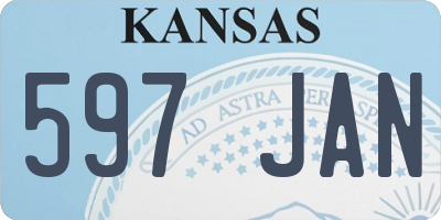 KS license plate 597JAN