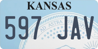 KS license plate 597JAV