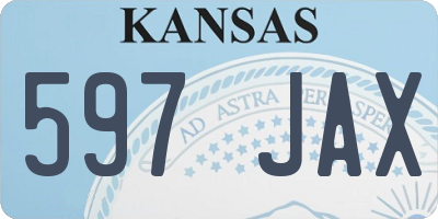 KS license plate 597JAX
