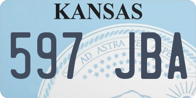 KS license plate 597JBA