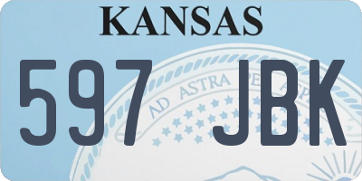 KS license plate 597JBK