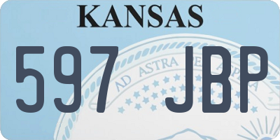 KS license plate 597JBP