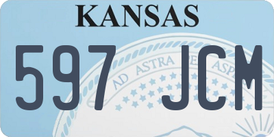KS license plate 597JCM