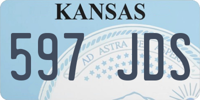KS license plate 597JDS