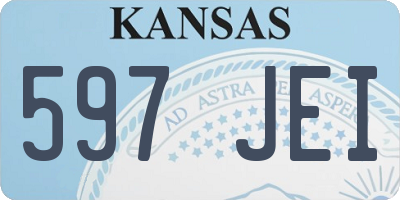 KS license plate 597JEI