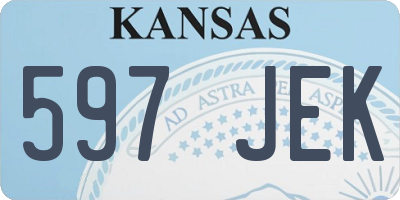 KS license plate 597JEK
