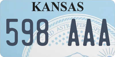 KS license plate 598AAA