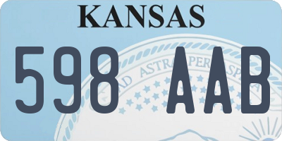 KS license plate 598AAB