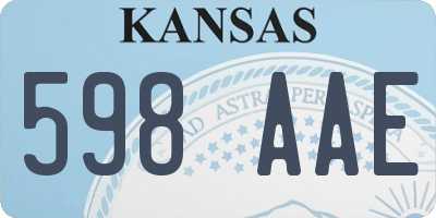 KS license plate 598AAE