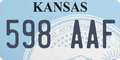 KS license plate 598AAF