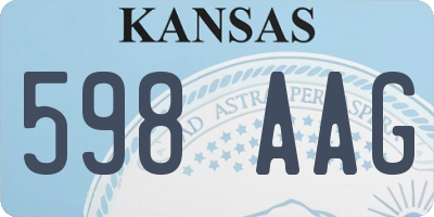 KS license plate 598AAG