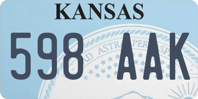 KS license plate 598AAK
