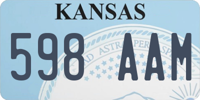 KS license plate 598AAM