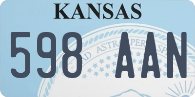 KS license plate 598AAN