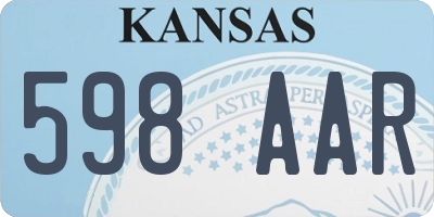 KS license plate 598AAR
